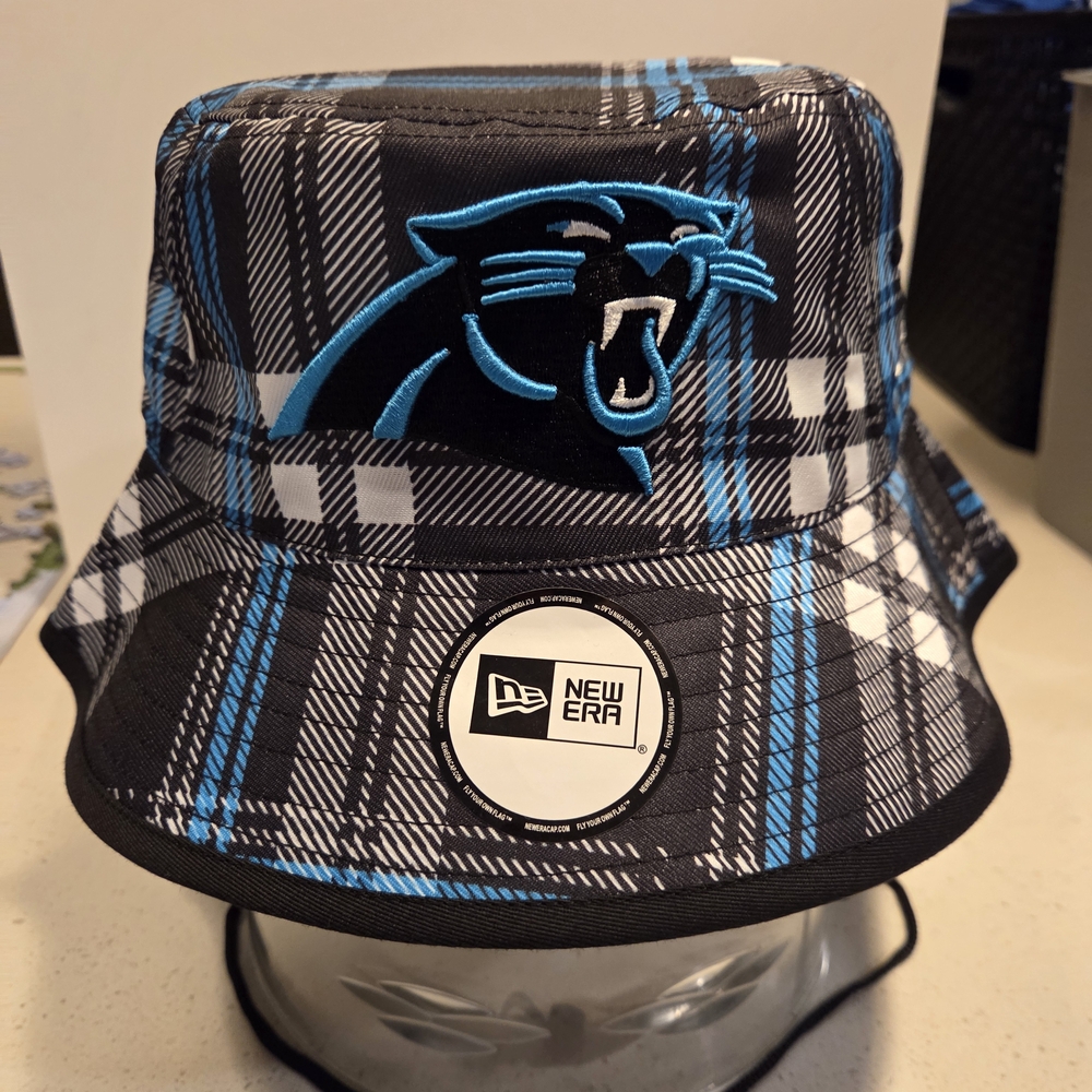 Carolina Panthers New Era Plaid Hat with Blue and Black Design
